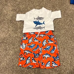 Place Sport Toddler Boy Rash Guard and Swim Trunks